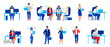 © The img - Business company staff flat vector illustrations set. Programmer, directors board, analyst. Workers isolated cartoon characters. Financier, accountant, HR manager, and customer support operator