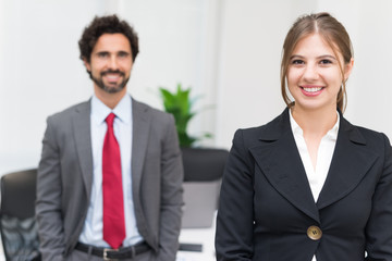 Sticker - Portrait of young business people in their office