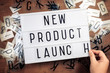 New Product Launch Text on Lightbox