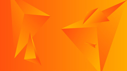 Poster - Orange triangle polygon gradient. Element of color vector