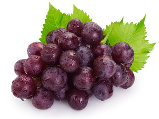 Sticker - Fresh grape on white background