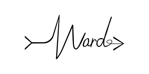 Poster - Word writing with arrow hand draw word. Element of word in arrow style