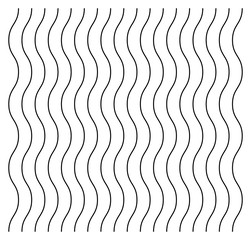 Poster - Abstract wavy, waving (zigzag) lines element. Vertical lines, stripes with billowy, undulate distortion effect. Curvy, squiggle parallel stripes. Oscillation, pulse warp effect element