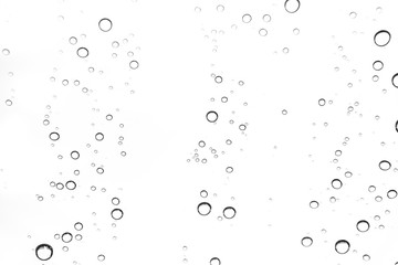 Rain drops on window glasses surface Natural Pattern of raindrops. Natural pattern of raindrops on white background for your design.