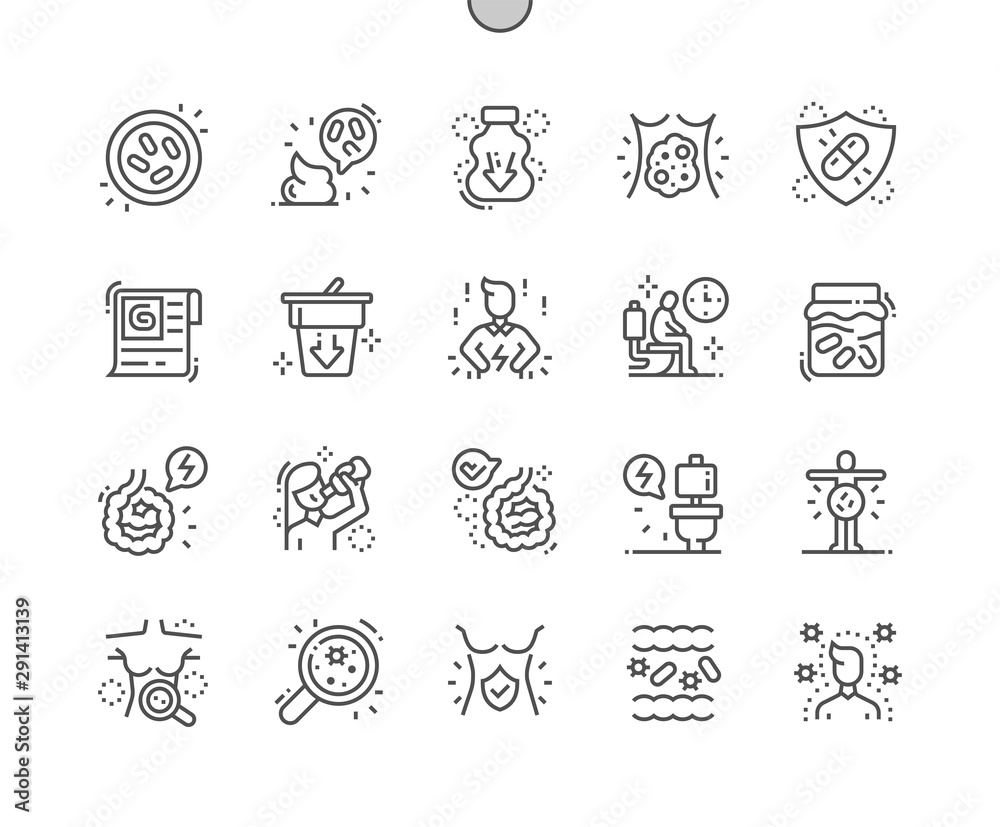 Probiotics Well-crafted Pixel Perfect Vector Thin Line Icons 30 2x Grid ...
