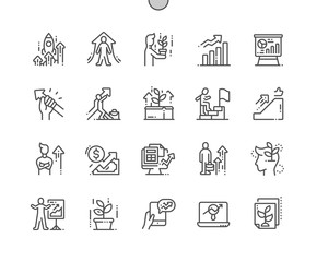 Poster - Growth Well-crafted Pixel Perfect Vector Thin Line Icons 30 2x Grid for Web Graphics and Apps. Simple Minimal Pictogram