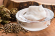 Cannabis oinment natural product. Cosmetic cream from natural hemp, moisturizing lotion with CBD content