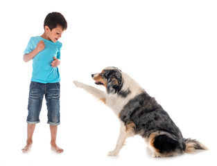 Wall Mural - child and dog