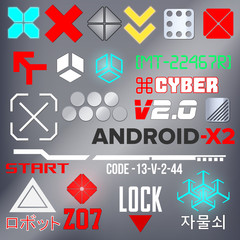 Poster - Cyberpunk Style Elements Color