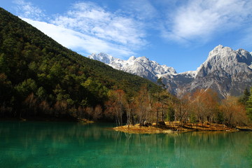  Beautiful landscape Blue Valley in Jade Dragon Mountain, Lijian, Yunnan, China