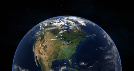 Wall Mural - realistic rendering of the earth-northern hemisphere