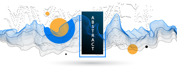 Wall Mural - Trendy abstract background. Geometric science or technology pattern. Graphic design