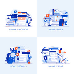 Wall Mural - flat designed conceptual icons 7