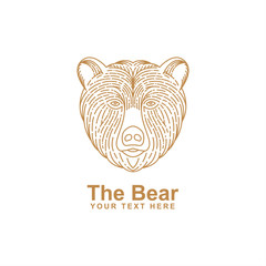 Wall Mural - line art bear head