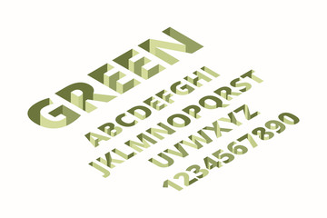 Poster - hole font. alphabet isometric techno trendy bricks signs 3d letters vector font. illustration abc tr