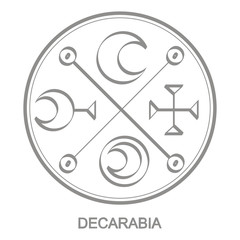 Wall Mural - Vector icon with symbol of demon Decarabia. Sigil of Demon Decarabia