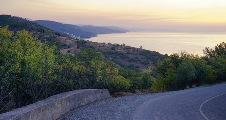 Wall Mural - Crimean landscape before sunrise