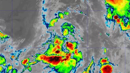 Wall Mural - 2019 hurricane kiko time lapse satellite imagery. floater band 15 this work was created using data p