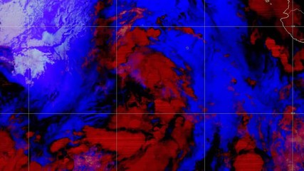 Wall Mural - 2019 hurricane kiko time lapse satellite imagery. floater band nightmicrophysics this work was creat