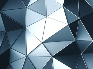 Poster - abstract bright blue triangles