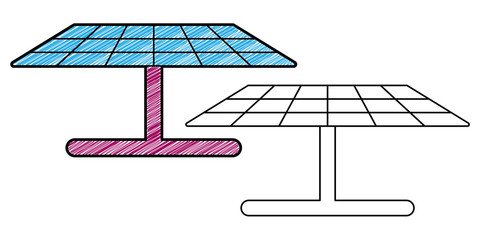 Poster - solar panel icon design vector with texture. editable outline for other style