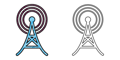 Poster - antenna icon design vector with texture. editable outline for other style