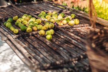 Wall Mural - Fresh raw figs drying at the sun in Puglia, Italuy