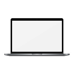 Poster - Laptop with empty screen on a white background