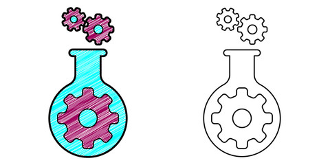 Poster - chemical Engineering icon design vector with texture. editable outline for other style