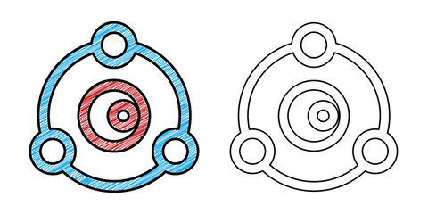 Poster - molecule icon design vector with texture. editable outline for other style