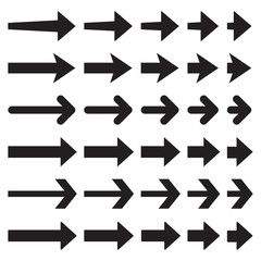 Aufkleber - Set of black arrows on a white background