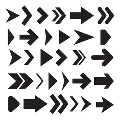 Aufkleber - Set of black arrows on a white background