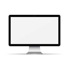 Poster - Computer monitor with empty screen on a white background