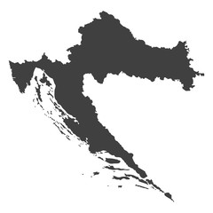 Poster - Croatia map in black color on a white background