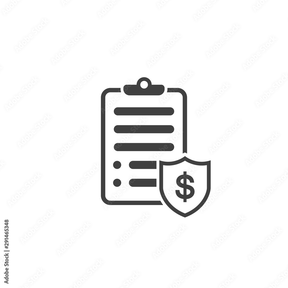 Penalty document icon in black color on a white background - obrazy, fototapety, plakaty 
