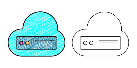 Poster - cloud server icon design vector with texture. editable outline for other style