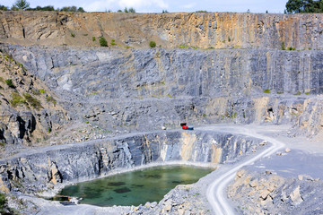 open mine of blue stone in belgium