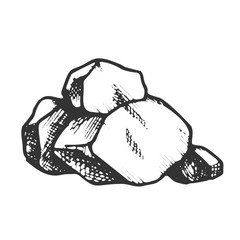 Wall Mural - stone rock decorative element monochrome vector. stone construction design decorate garden. nature p