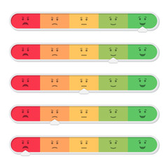Aufkleber - Feedback of customer with emoticon in a flat design