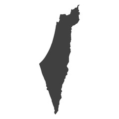Aufkleber - Israel map in black color on a white background