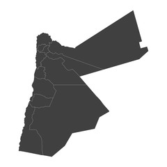 Aufkleber - Jordan map with selected regions in black color on a white background