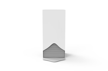 Wall Mural - White blank tea dispenser box mock up template on isolated white background, ready for design presentation, 3d illustration