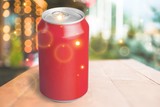 Fototapeta Młodzieżowe - Red aluminum can with blank copy space