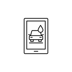 Aufkleber - Mobile carwash app icon. Element of car wash thin line icon