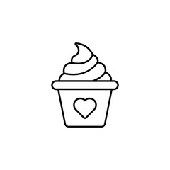 Aufkleber - Ice-cream love icon. Element of peace day thin line icon