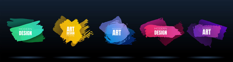 Canvas Print - vector modern abstract banners. flat geometric dynamic color. modern art graphics. element for desig
