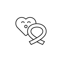 Poster - Peace love cure heart icon. Element of peace day thin line icon
