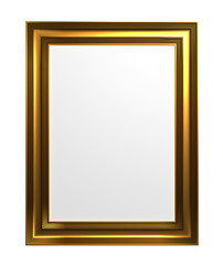 Canvas Print - Metallic bronze picture frame isolated on white background. 3d illustration.