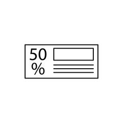 Poster - Shopping mall check 50% discount icon. Element of shopping mall poll thin line i