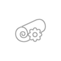 Poster - towel with flower outline icon. Element of spa for mobile concept and web apps icon. Outline, thin line icon for website design and development, app development